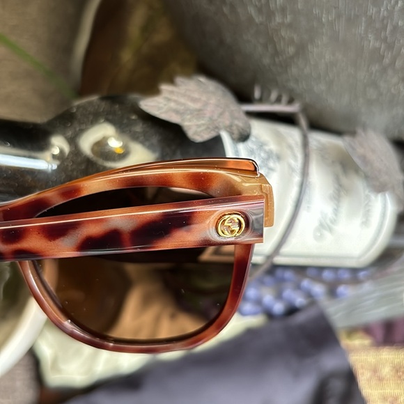 Authentic Gucci 52m oversized cat Optyl acetate leopard print sunglasses - Picture 7 of 15